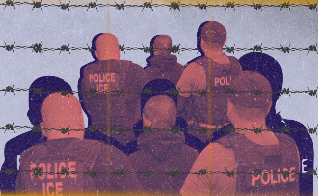 Según TRAC, ICE superó las 50 mil personas detenidas bajo su custodia; esta cifra no se veía desde 2019.  |  Ilustración: Angélica Vázquez.