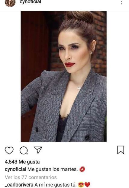 Carlos Rivera le dedica romántico mensaje a Cynthia Rodríguez