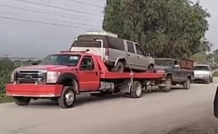 Aseguran 7 camionetas utilizadas para el traslado de combustible en Hidalgo; pobladores intentaron impedir el decomiso