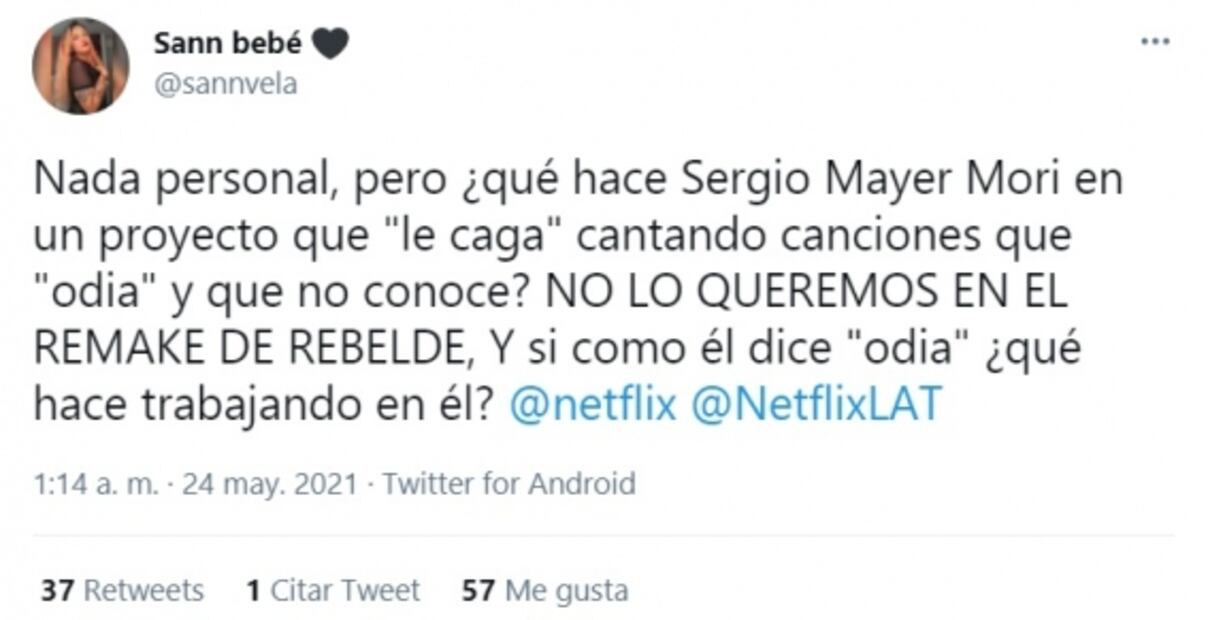 Fans piden que saquen a Sergio Mayer Mori del remake de "Rebelde"