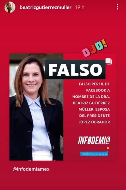 Beatriz Gutiérrez Müller alerta por perfil falso en Facebook a su nombre que ofrece premios en efectivo