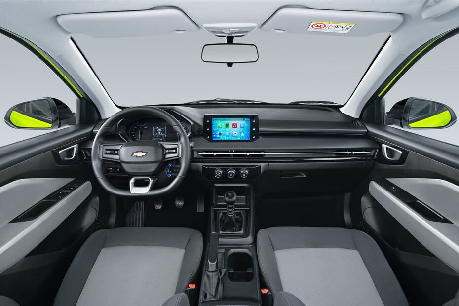 Interior del nuevo Aveo Hatchback Black Edition 2025. Foto: Chevrolet