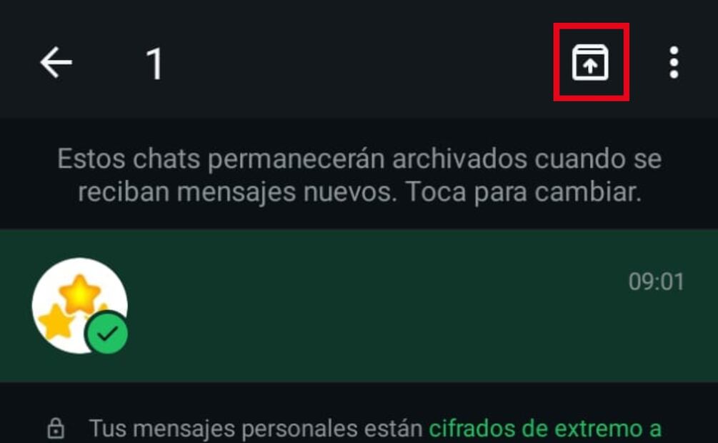 Modo vacaciones en WhatsApp. Imagen: captura de pantalla