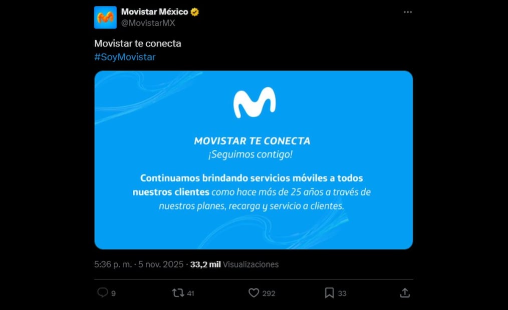 Movistar aclara qué pasará con clientes y planes tras su salida de México. Imagen: captura de pantalla