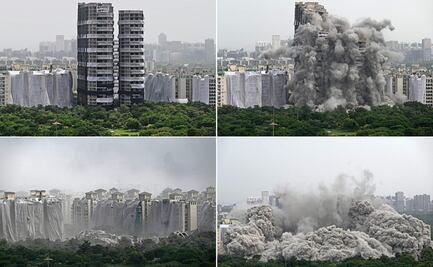 Demuelen torres de apartamentos de 100 metros de alto en India por violar normas de construcción