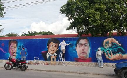 Con mural conmemoran a los caídos por Covid-19 en Cancún