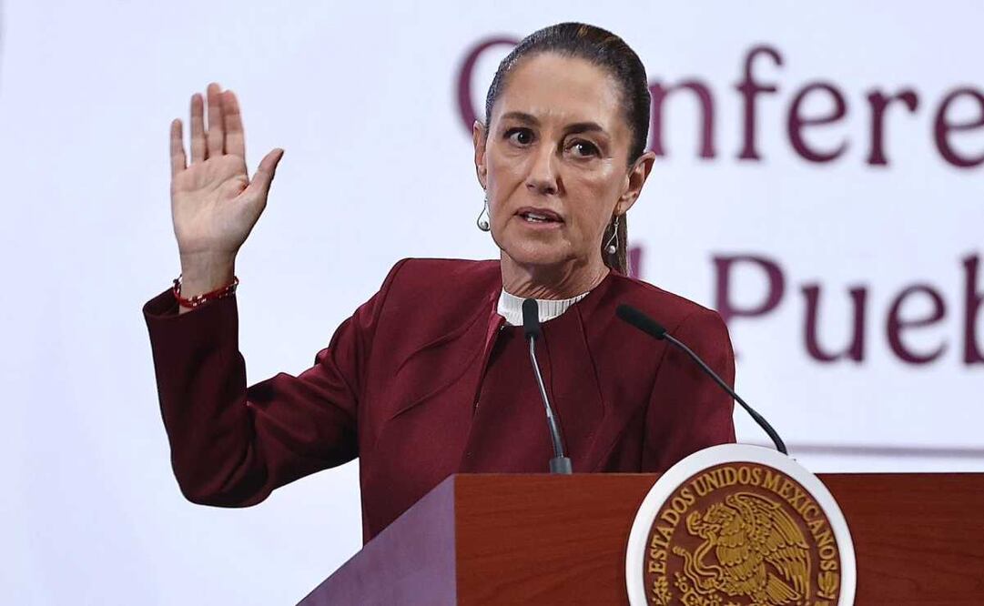 Claudia Sheinbaum, presidenta de México, durante la mañanera del 12 de mayo del 2025 en Palacio Nacional. Foto: Berenice Fregoso / EL UNIVERSAL