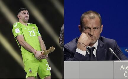 El presidente de la UEFA lanza un mensaje a Lionel Messi por los festejos del 'Dibu' Martínez en la Copa del Mundo