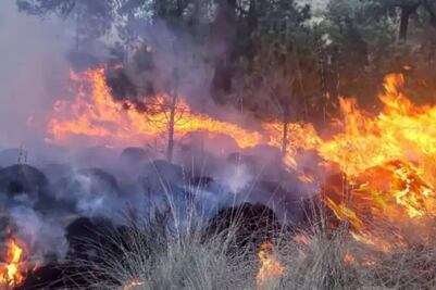 Pico de Orizaba: Gobernador de Puebla supervisa trabajos para sofocar incendio forestal