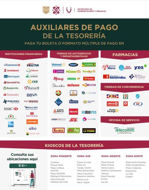 Formas de pago para servicios de la CDMX /Foto: Especial