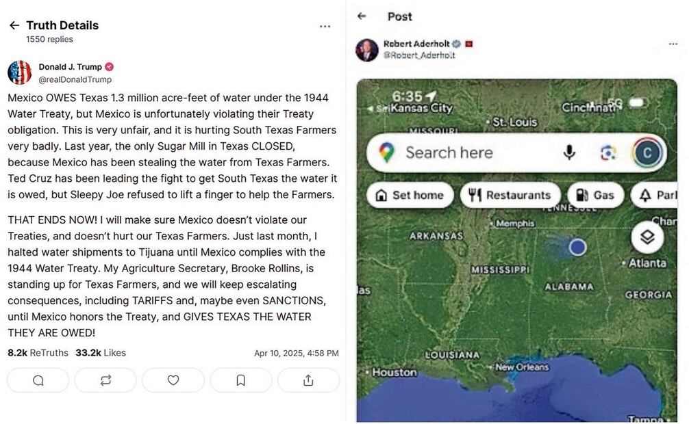 Funcionarios y congresistas republicanos mantienen una guerra en redes sociales contra México, en especial en
temas como el jitomate, migración, el Tratado de Aguas de 1944 y el tráfico de fentanilo que está matando a
miles de adictos estadounidenses, todo para desprestigiar al país y tratar de ganar gubernaturas fronterizas. (22/04/2025) Foto: Capturas X