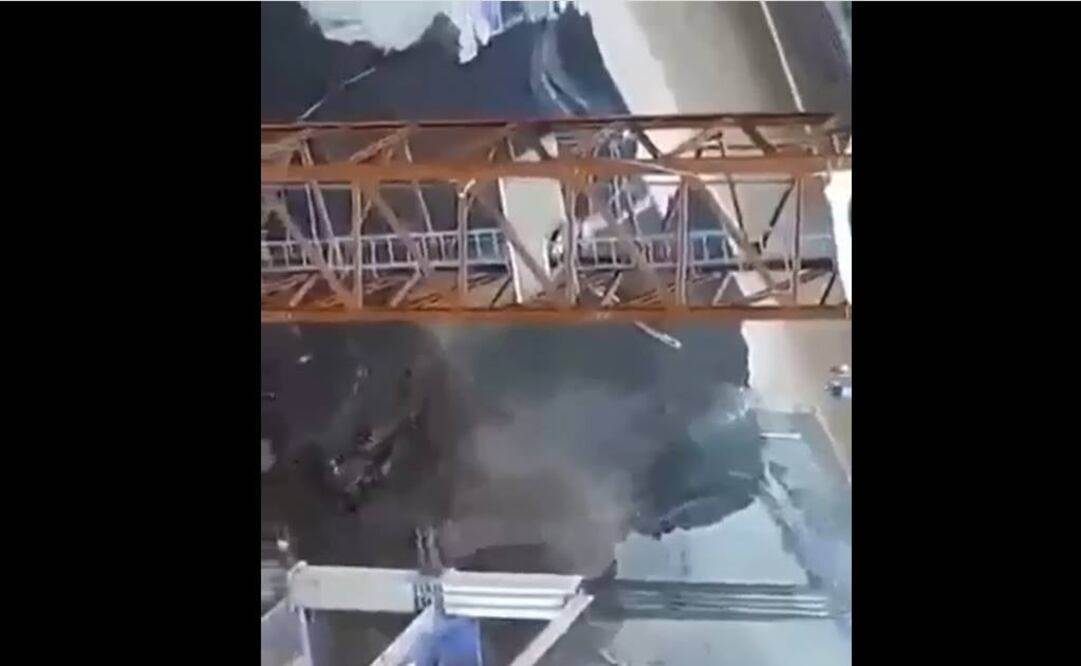 Difunden nuevo video de derrumbe en Periférico Sur