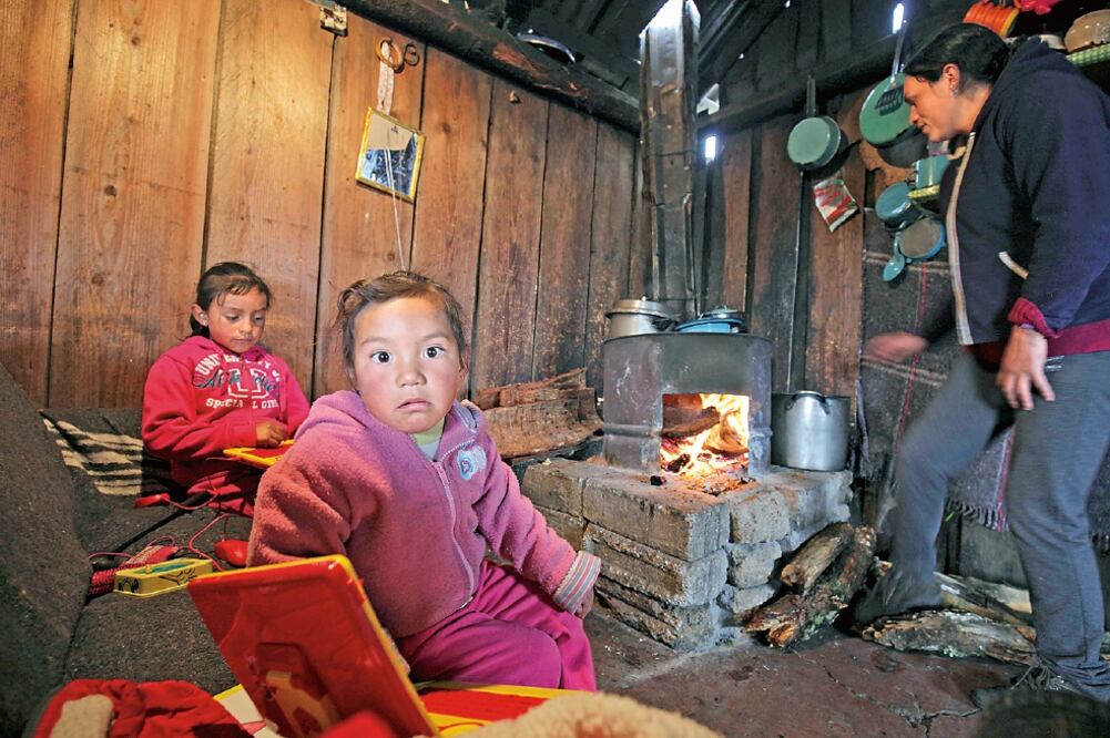 La labor de esta mujer es mantener el fogón encendido para evitar que el frío los consuma. La carga de leña cuesta 250 pesos, Dulce necesita tres por día (JORGE ALVARADO. EL UNIVERSAL)