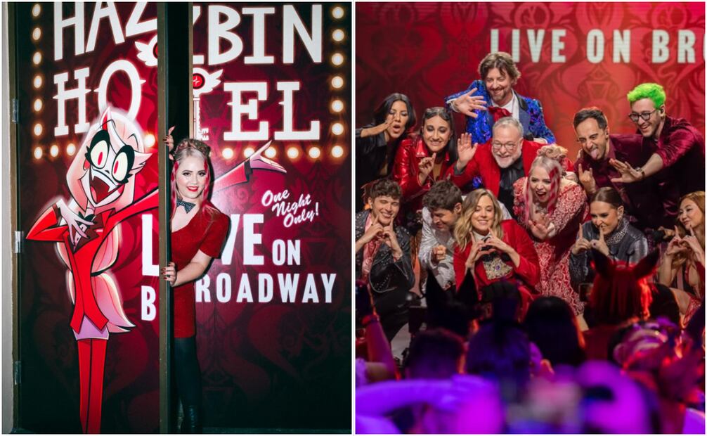 El elenco principal de Hazbin Hotel se presentó en el Teatro Majestic de Nueva York. Foto: Instagram @Vivziebizzie