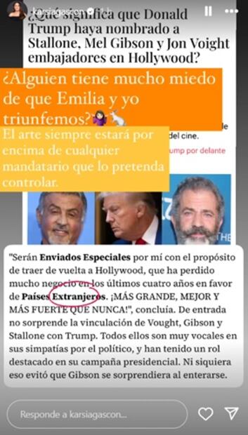 La actriz española reaccionó a los mandatos que Trump ha hecho a su llegada a la presidencia de EU. Foto: Captura de pantalla.