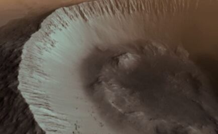 Muestran cómo se ve el interior de un cráter en Marte