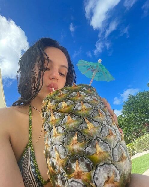 Rosalía enciende Instagram con diminuto bikini de red
