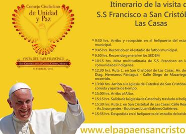 Chiapas prevé derrama de mil mdp por visita papal