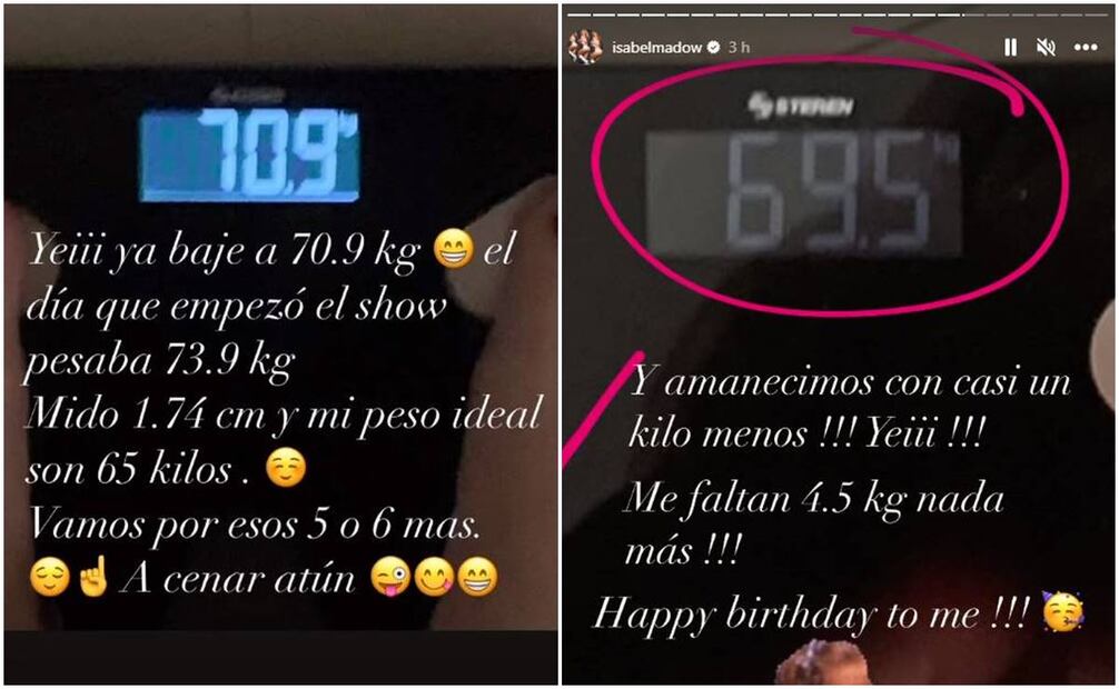 Isabel Madow demuestra que ha bajado de peso.