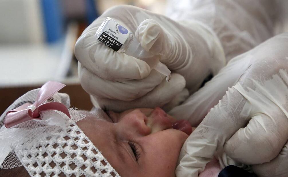 Comienza la vacunación contra la polio en la Franja de Gaza. Foto: AFP