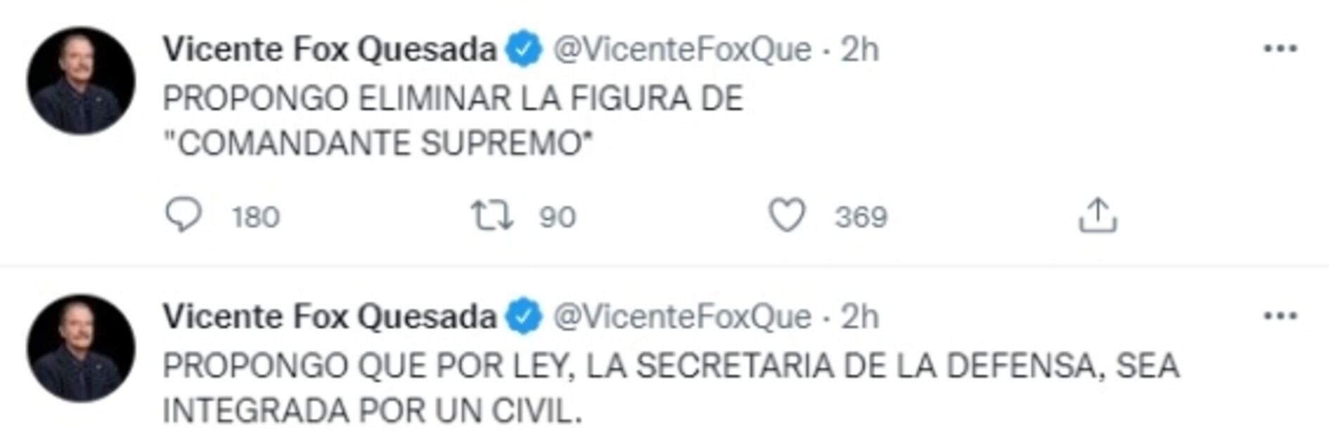 Fox propone eliminar figura de “comandante supremo” y exige renuncia de Luis Cresencio Sandoval
