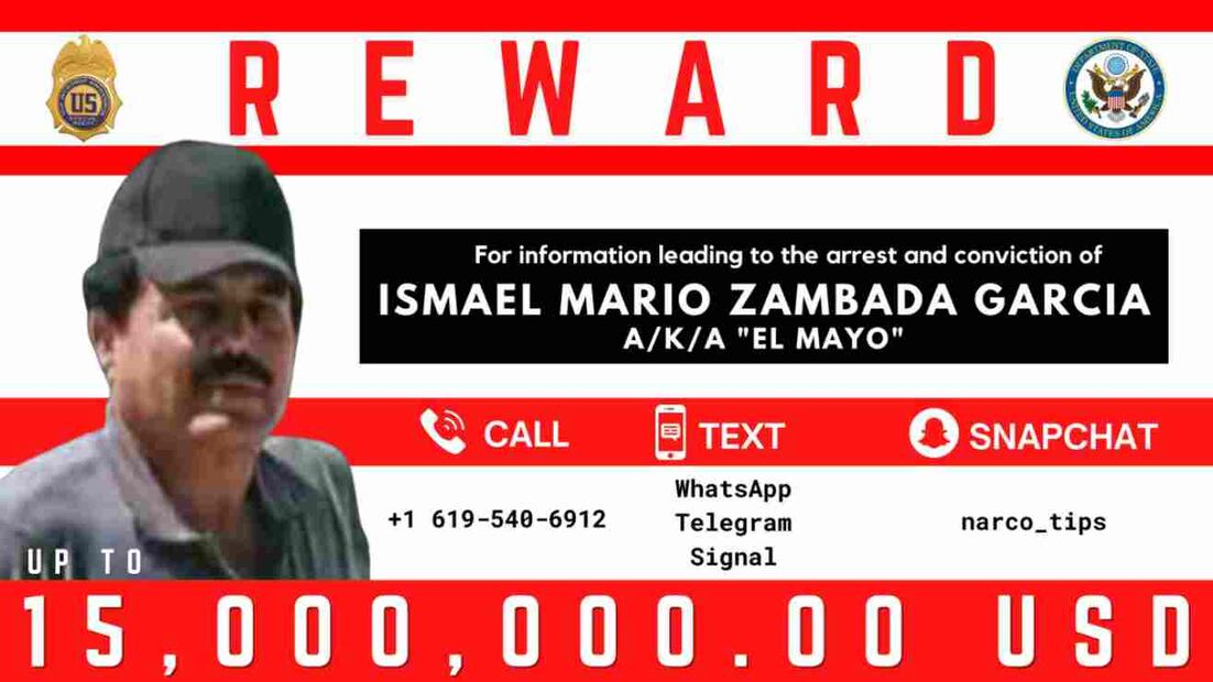 La DEA ofrecía una recompensa por 15 millones de dólares por el narcotraficante, Ismael "El Mayo" Zambada / Foto: DEA