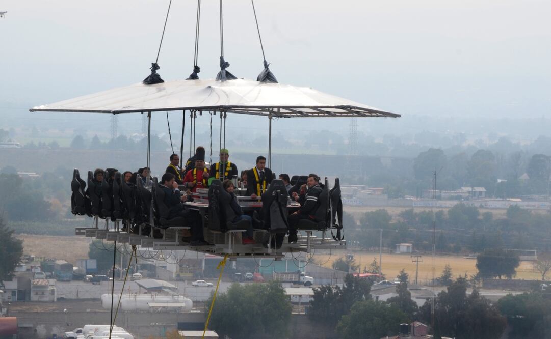 Dinner in the Sky estará en Teotihuacán a partir del 14 de febrero, con fechas seleccionadas. Foto: Archivo EL UNIVERSAL