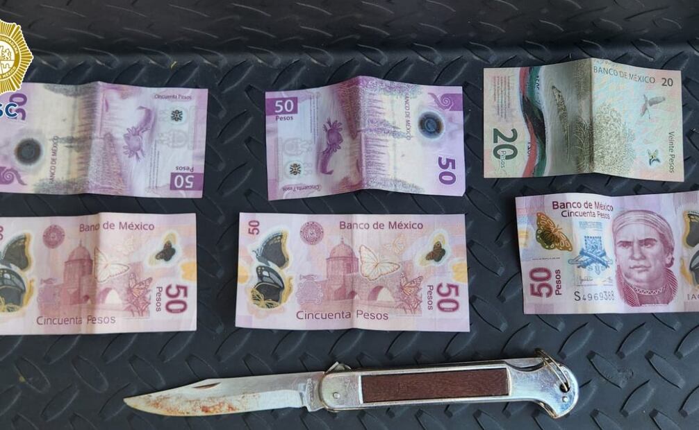 Al detenido le aseguraron una navaja y dinero en efectivo.
Foto: Especial.