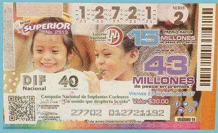 DIF Nacional lanza billete de lotería por sus 40 años de creación