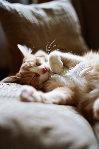 Tanto los perros como los gatos pasan por ciclos de sueño similares a los humanos. Fuente: Freepik.