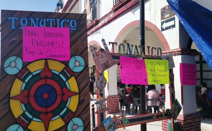 Trabajadores del ayuntamiento de Tonatico toman palacio municipal ante adeudo de salarios y prestaciones 