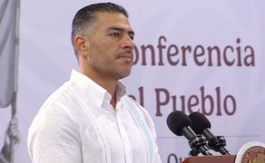 Omar García Harfuch, secretario de Seguridad y Protección Ciudadana durante la conferencia de prensa de la presidenta Claudia Sheinbaum en Quintana Roo (17/07/2026). Foto: Captura de pantalla