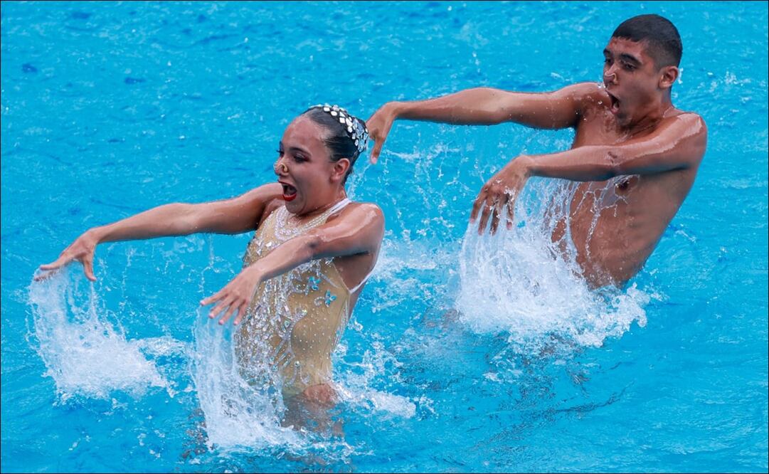 Itzamary González y Diego Villalobos obtuvieron el cuarto oro para México en natación artística / FOTO: @COM_Mexico