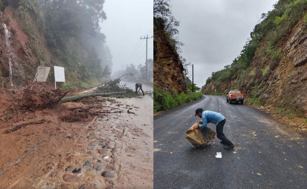 Tanto las lluvias torrenciales como bajadas de agua propiciaron más de 48 deslaves en las carreteras
Foto: Especial.