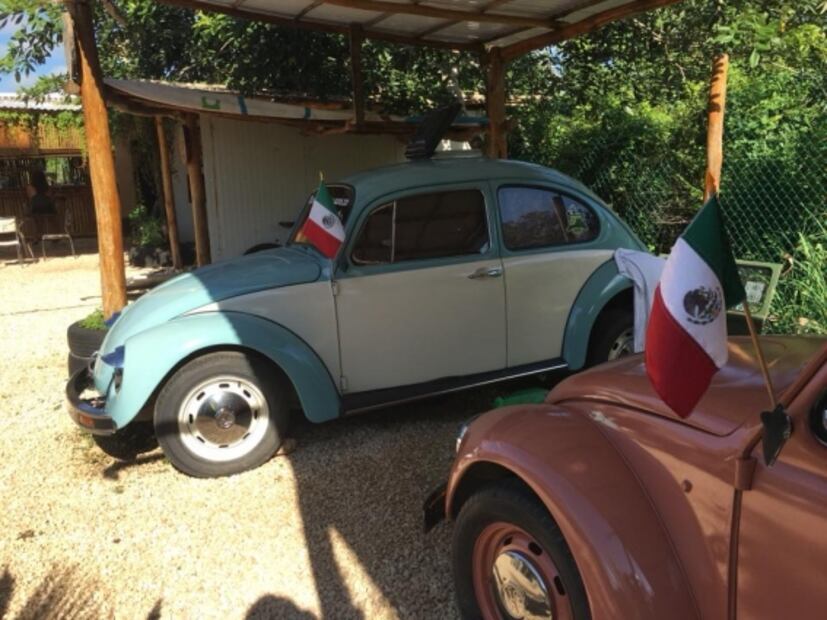 Estos Vochos sirven como habitaciones de un hotel