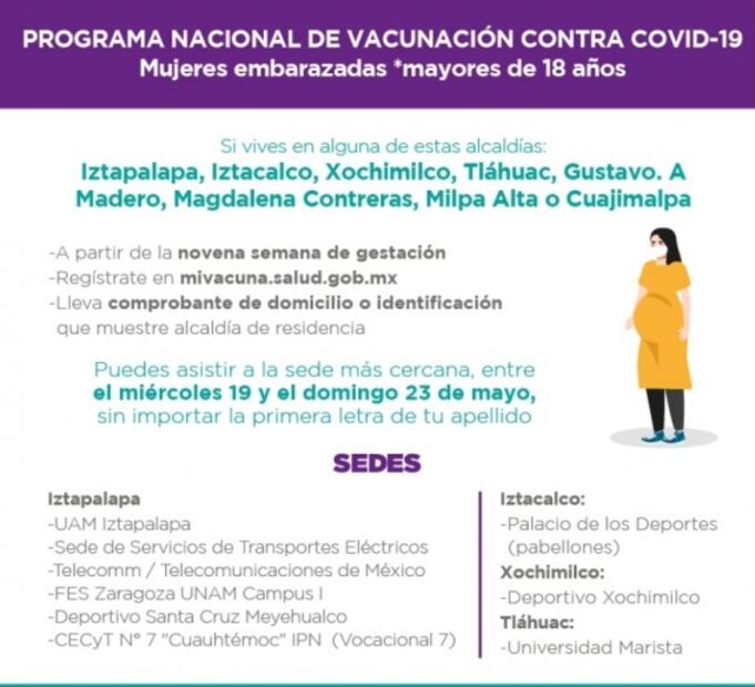 Inicia vacunación Covid-19 a personas de 50 a 59 años en Iztapalapa, Iztacalco, Xochimilco y Tláhuac