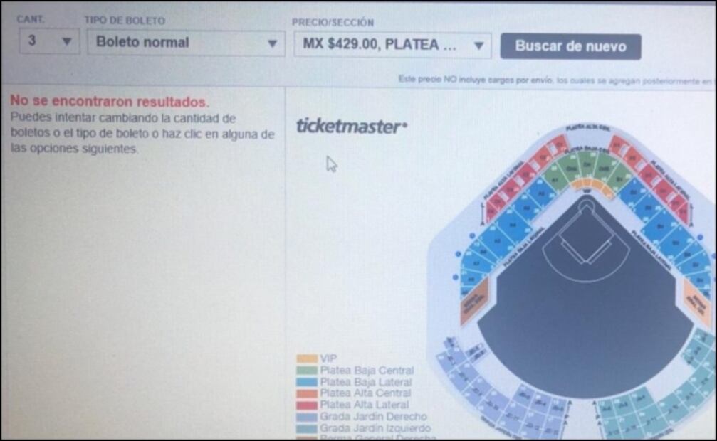Ticketmaster vuelve a fallar en venta, ahora para juego de Diablos