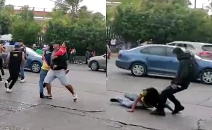 Con bebé en brazos, aficionado del San Luis protagoniza pelea con americanistas