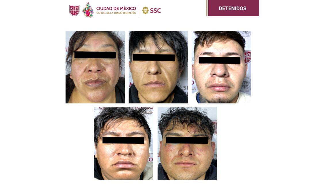 Detienen en Cuajimalpa a 5 ligados a la Unión Tepito. Foto: Especial