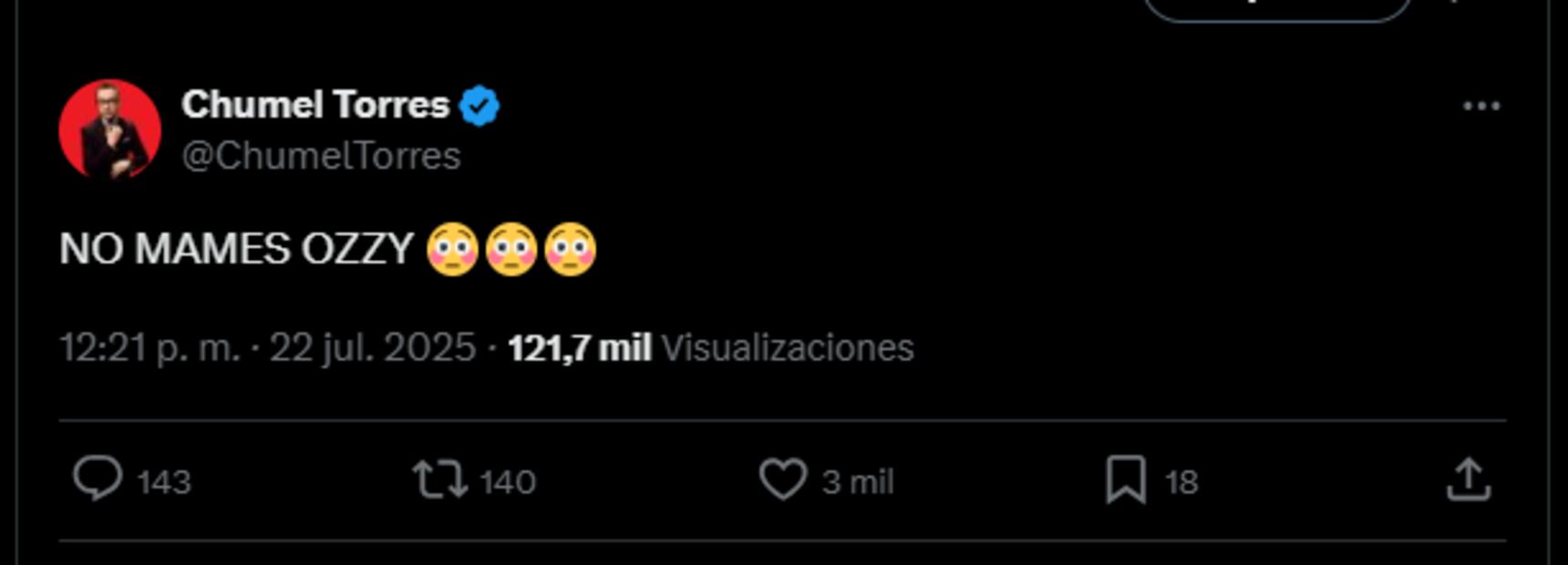 El creador de contenido, reaccionó a la muerte de una de las leyendas del rock. Foto: 'X'
