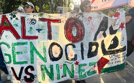 “¡Es un genocidio!”: culmina en Palacio Nacional tercera marcha a favor de Palestina
