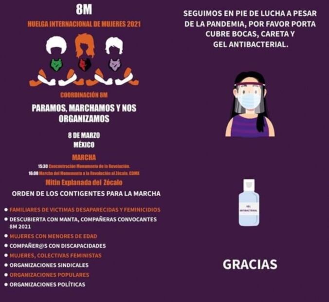 Estas son las marchas convocadas por el Día de la Mujer en la CDMX