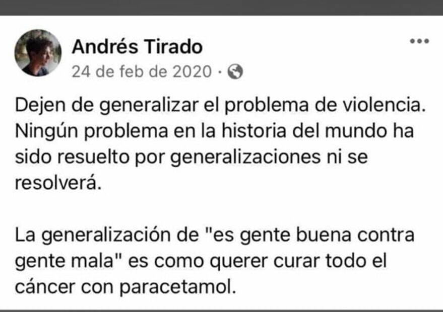 Esta fue la última publicación de Andrés Tirado, uno de los hermanos asesinados en la colonia Roma