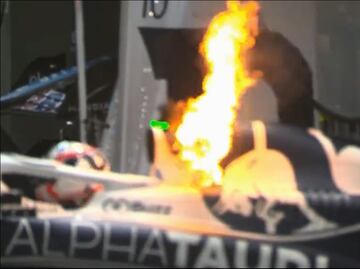 Monoplaza de Pierre Gasly se incendia en los boxes; el piloto estaba dentro del auto