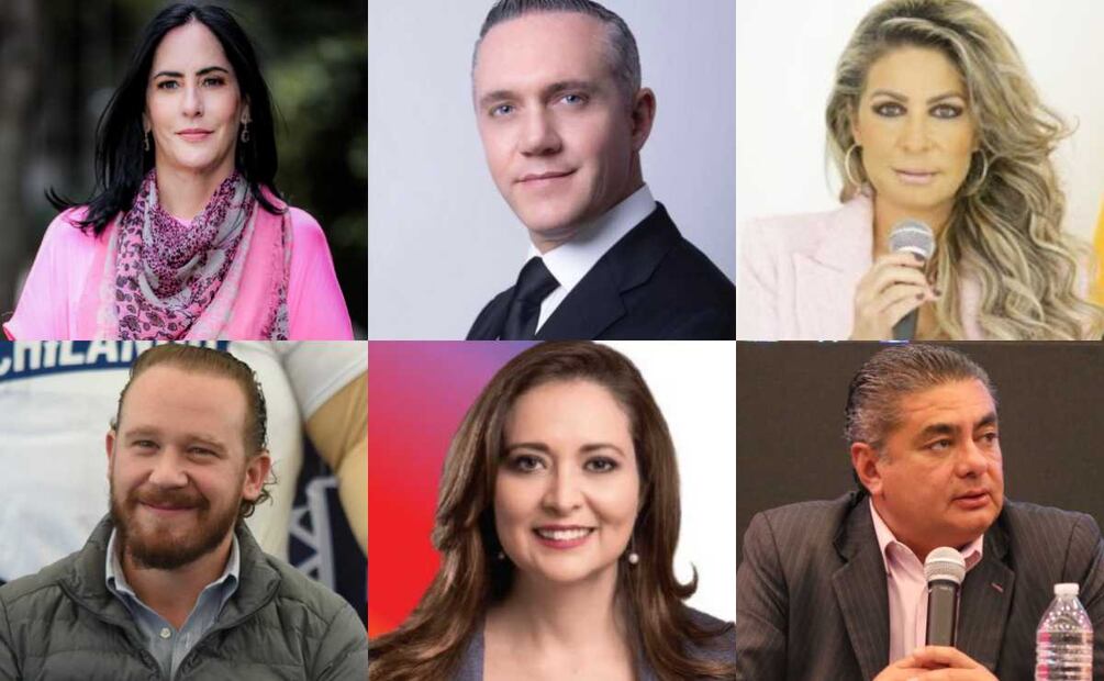 Por el PAN: Lía Limón García y Santiago Taboada Cortína; por el PRI: Adrián Rubalcava Suárez y Cynthia López Castro; y por PRD:Nora Arias Contreras y Luis Ángel Xariel Espinosa Cházaro. Foto: Especial/Recopilación. EL UNIVERSAL