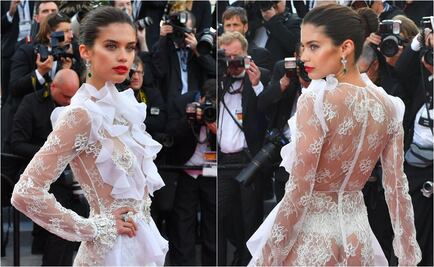 Modelo deja ver su trasero en Cannes