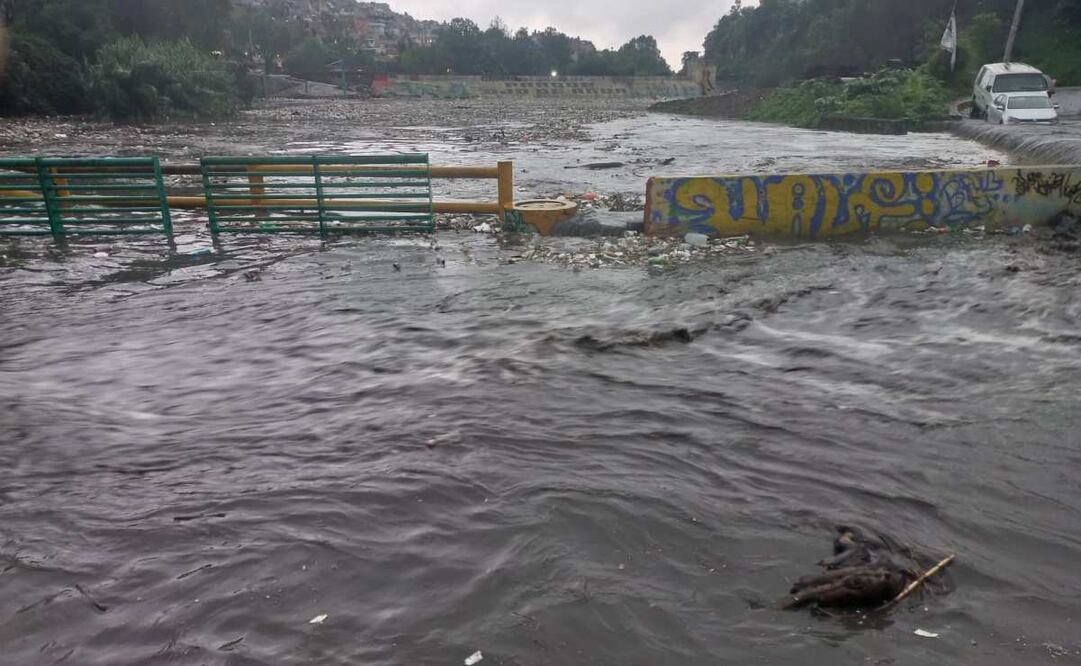 Tras activación de alerta púrpura en la alcaldía Álvaro Obregón, se desborda presa San Francisco (29/06/2025). Foto: Especial