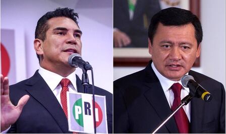 Llega “Alito” Moreno a plenaria de senadores del PRI… y se va Osorio Chong
