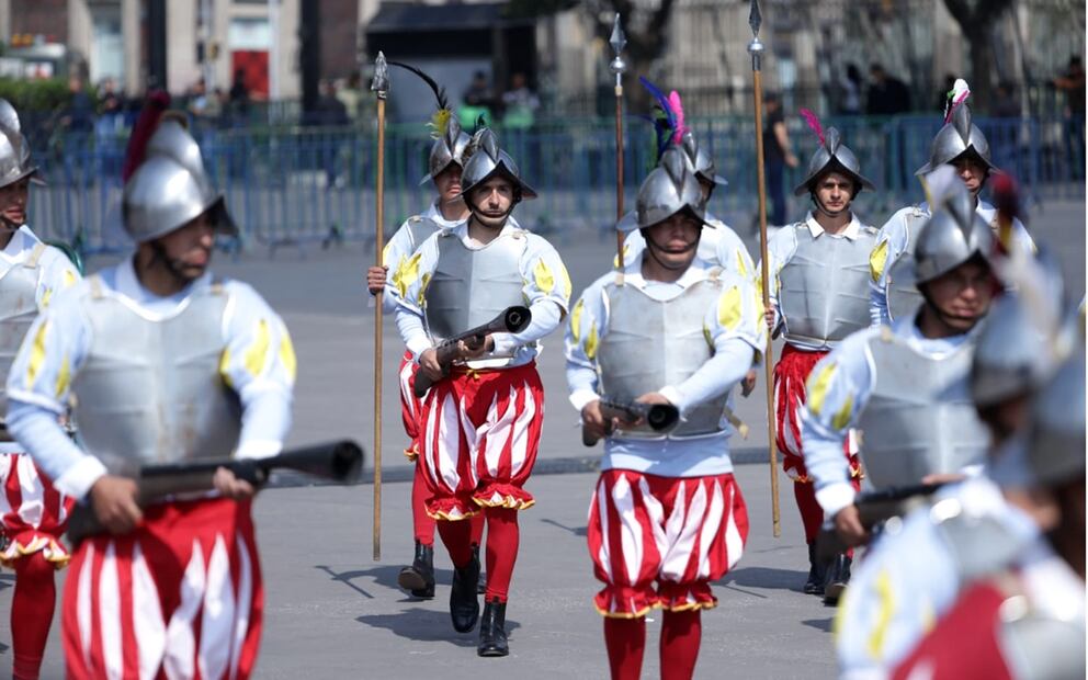 La presidenta Claudia Sheinbaum encabeza en el Zócalo de la Ciudad de México, el 28 de febrero de 2025, los funerales de Estado en Conmemoración de los 500 años de la ejecución de Cuauhtémoc. Foto: Fernanda Rojas/EL UNIVERSAL