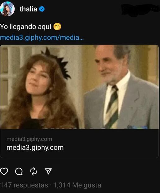 Thalía en Threads. Fuente: Captura de pantalla en Threads